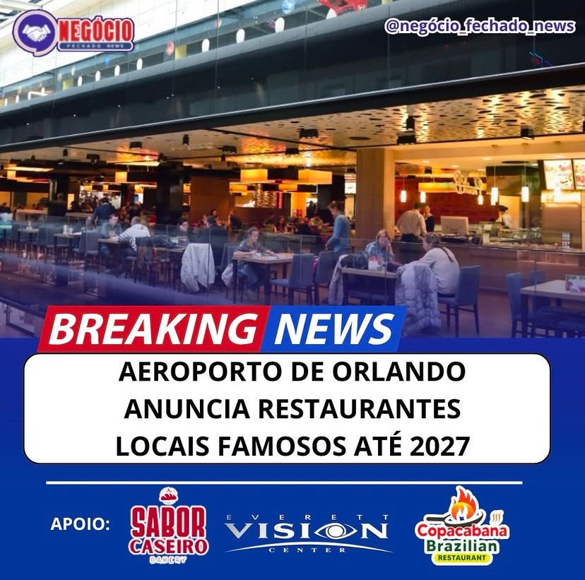 Aeroporto Internacional anuncia restaurantes locais famosos até 2027